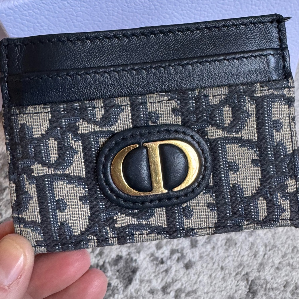 SOLD‼️Dior Oblique Jacquard 30 Montaigne Freesia Card Case Holder Blue Compact - Picture 14 of 16
